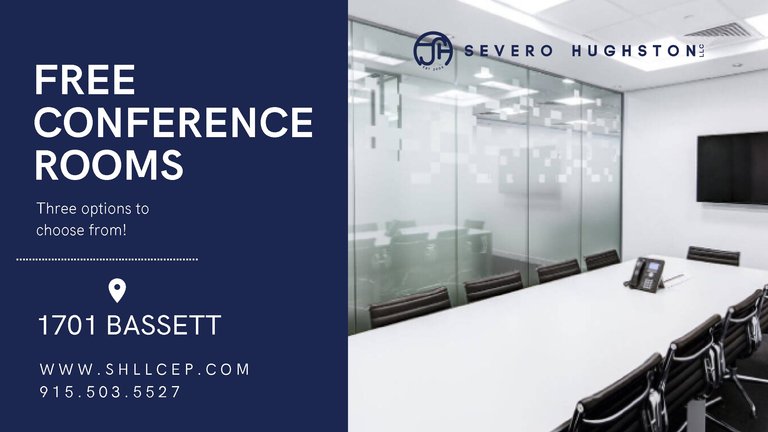 Free Conference Rooms at 1701 Bassett!